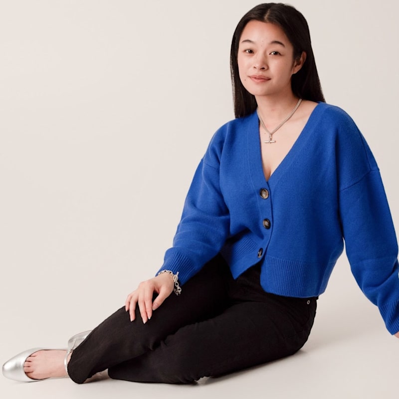 Thumbnail of Cashmere Lucy Cardigan - Blue image