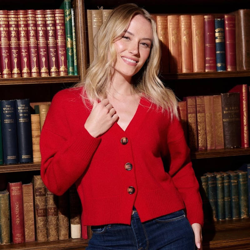 Thumbnail of Cashmere Lucy Cardigan - Red image
