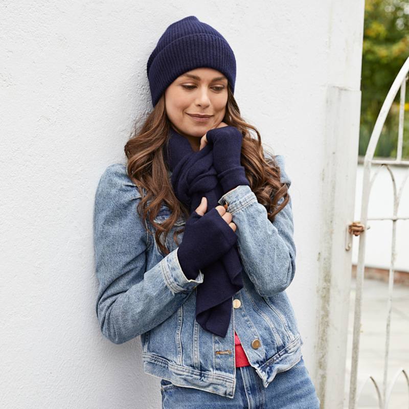 Thumbnail of Lucy Navy Multi Way Cashmere Wrap image