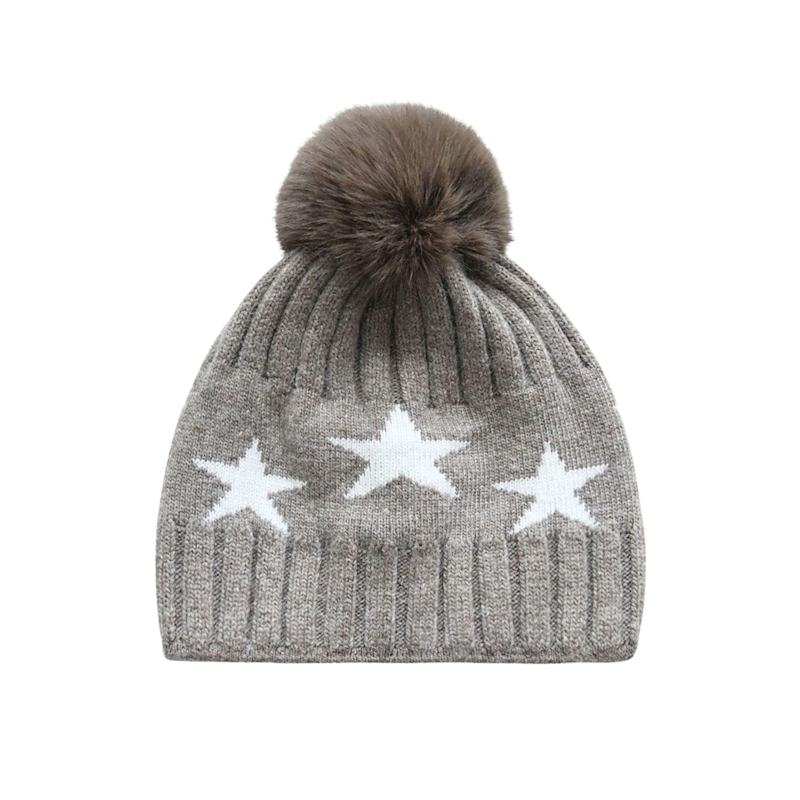 Thumbnail of Cashmere Star Pom Pom Hat Fawn image