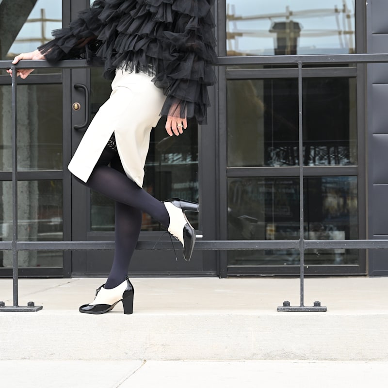 Thumbnail of Casino - Cream & Black - Womens Designer Heels image