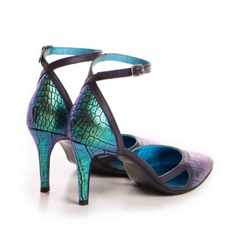 Thumbnail of Cassandra Iridescent Green-Purple Leather Pumps image
