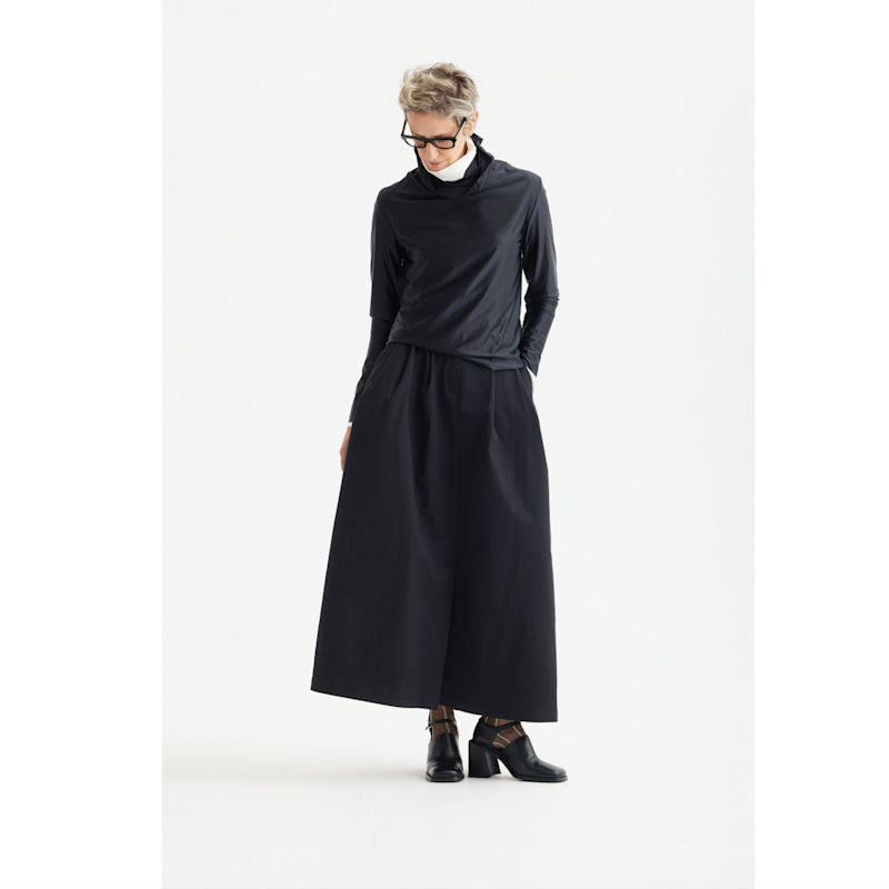 Thumbnail of Casual A-Line Maxi High Waist Skirt Black image