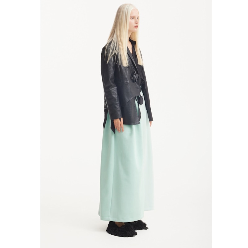 Thumbnail of Casual Chic Front Slit Suede Skirt - Mint image