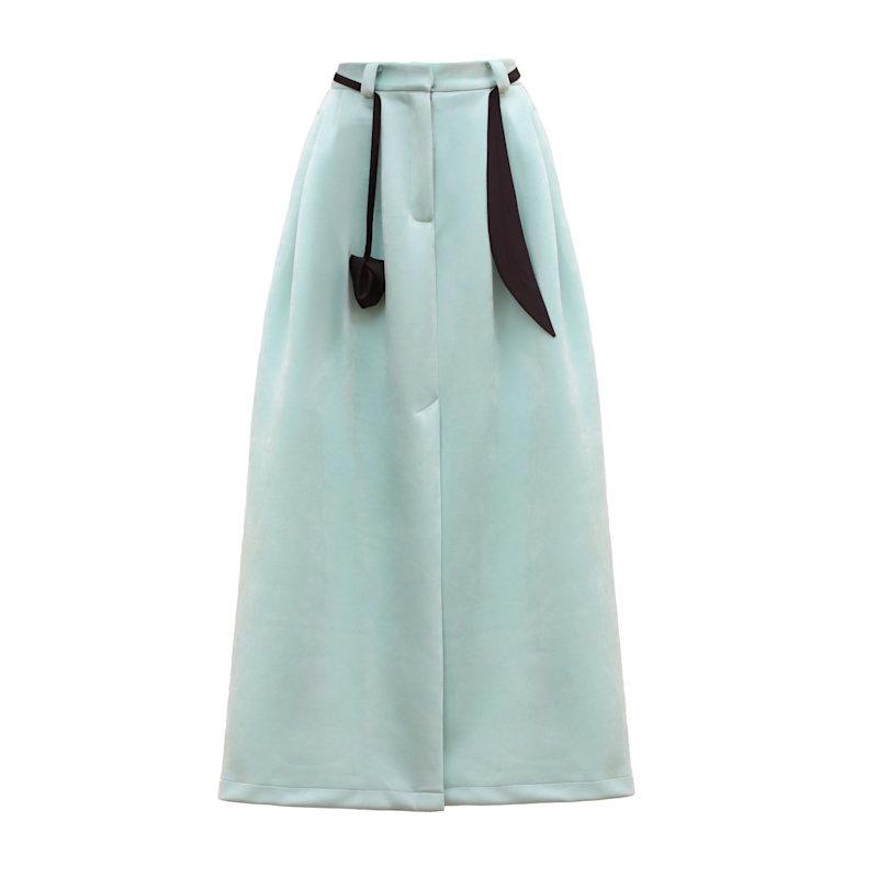 Thumbnail of Casual Chic Front Slit Suede Skirt - Mint image