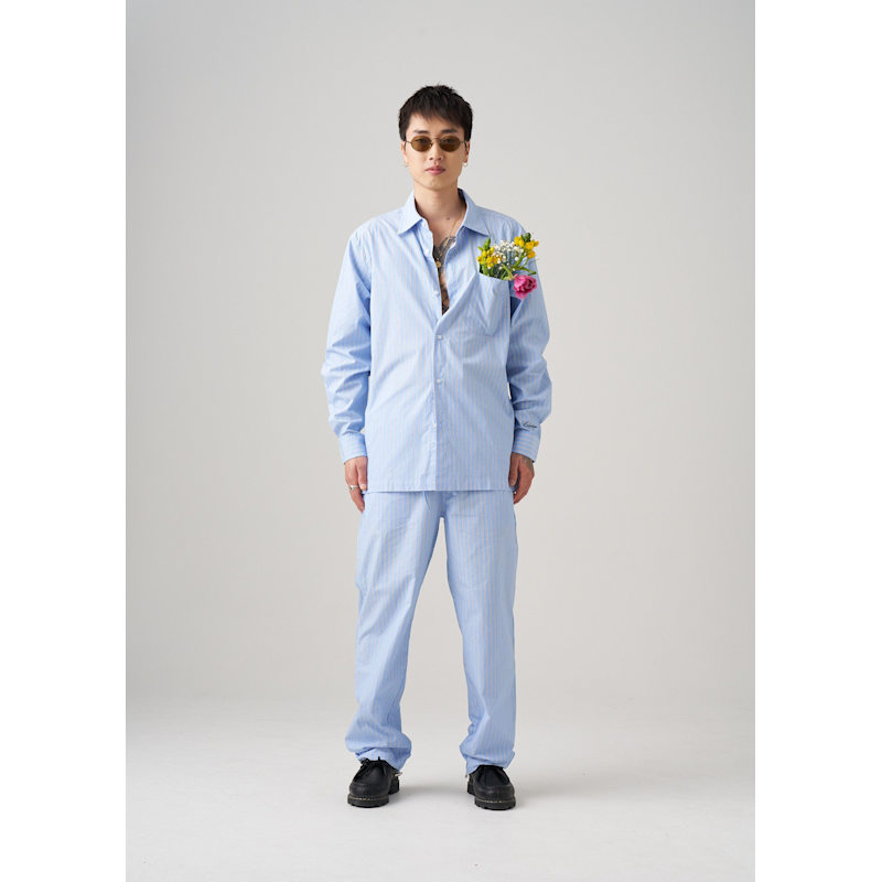 Thumbnail of Men's Striped Casual Pants In Lightweight Cotton image