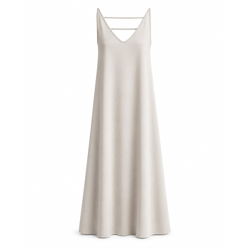Thumbnail of Casual V-Neck Strappy Maxi Dress - Ivory image