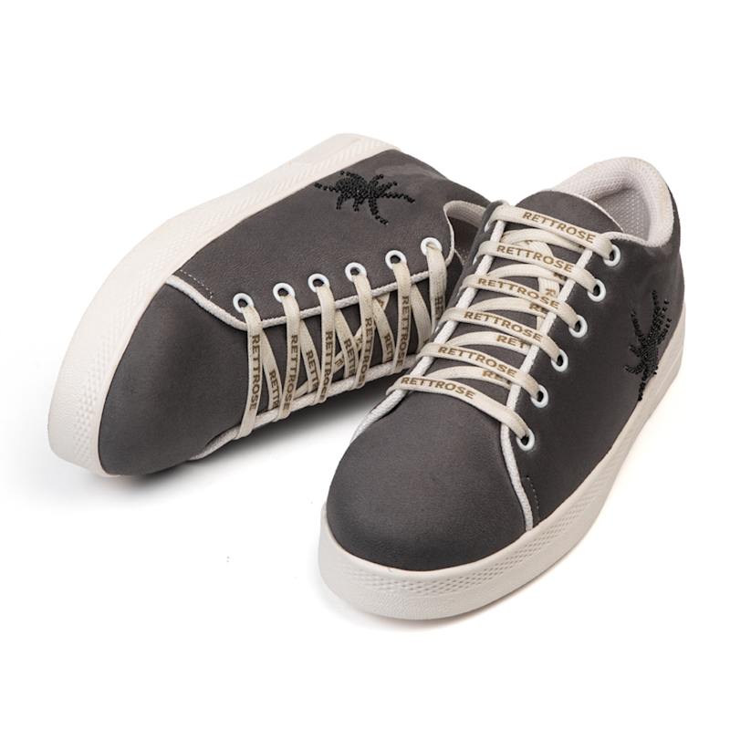 Thumbnail of Cath Luxury Grey Suede Handmade Embellished Tennis Shoe image