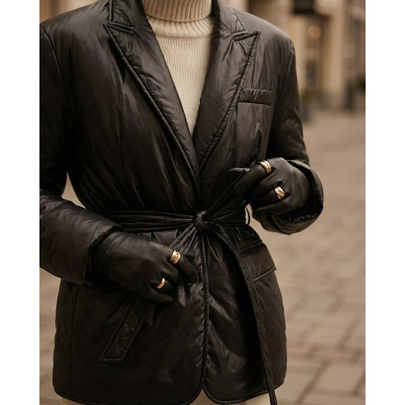 Thumbnail of Caviar Black Belted Quilted Blazer - Special Capsule "Self.Readytowear" image