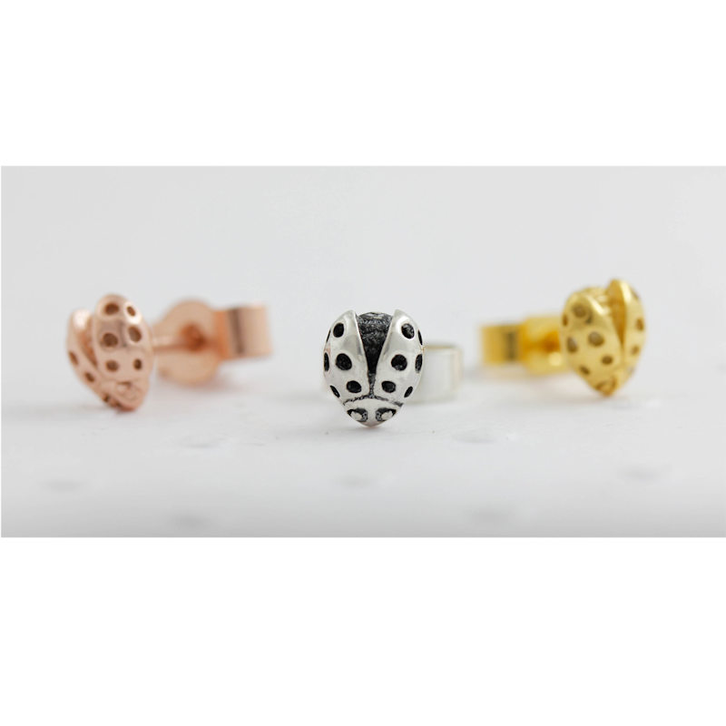 Thumbnail of Ladybird Earrings - Gold - Wings Open image