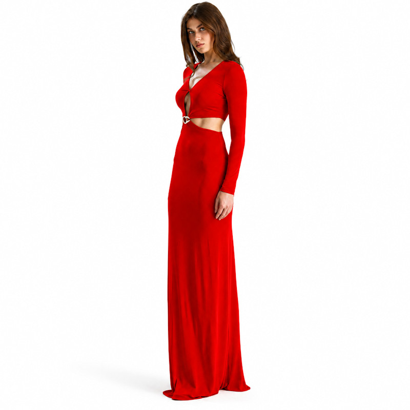 Celeste Crimson Maxi Dress | Maison De Gala