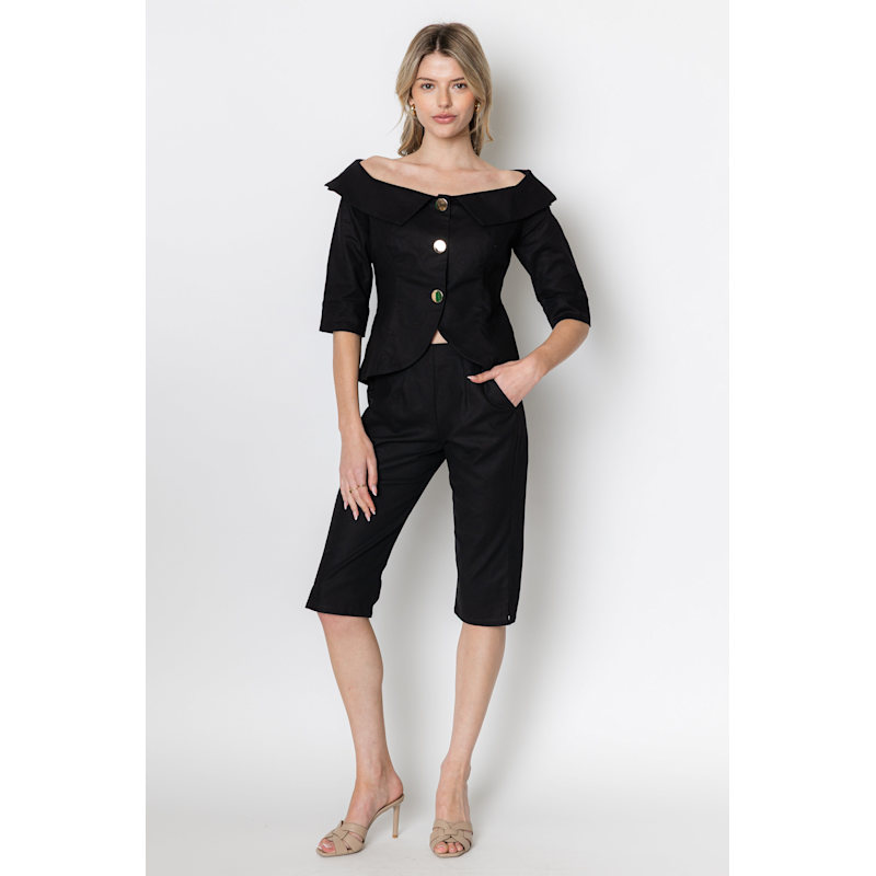 Thumbnail of Celeste Linen Cotton Blazer Black image
