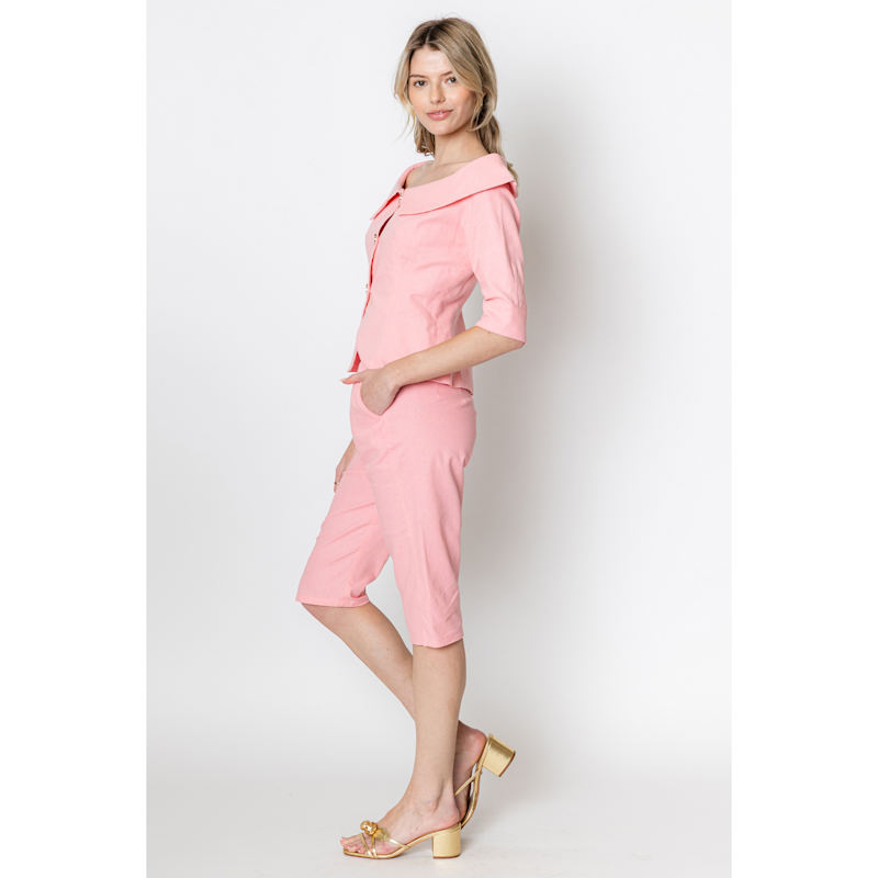 Thumbnail of Celeste Linen Cotton Blazer Pink image