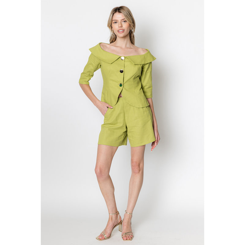Thumbnail of Celeste Linen Cotton Blazer Green image