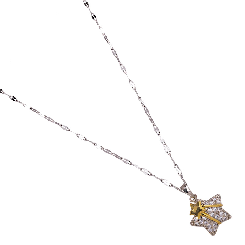 Thumbnail of Shine Your Light Sparkly Star Silver Necklace - Silver image