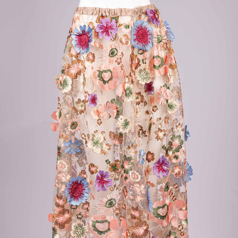 Thumbnail of Celestial Wildflower - Skirt Of Embroidered Multicoloured Cascading Flowers image