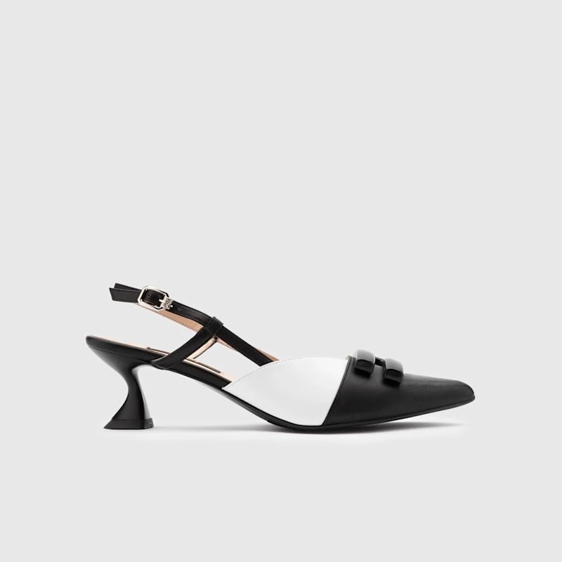 Thumbnail of Celtis Black Leather Women's Heeled Sandal image