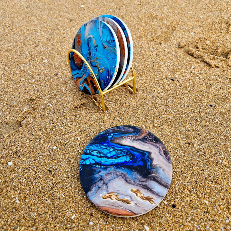 Thumbnail of Ceramic Coaster Set Of Four image