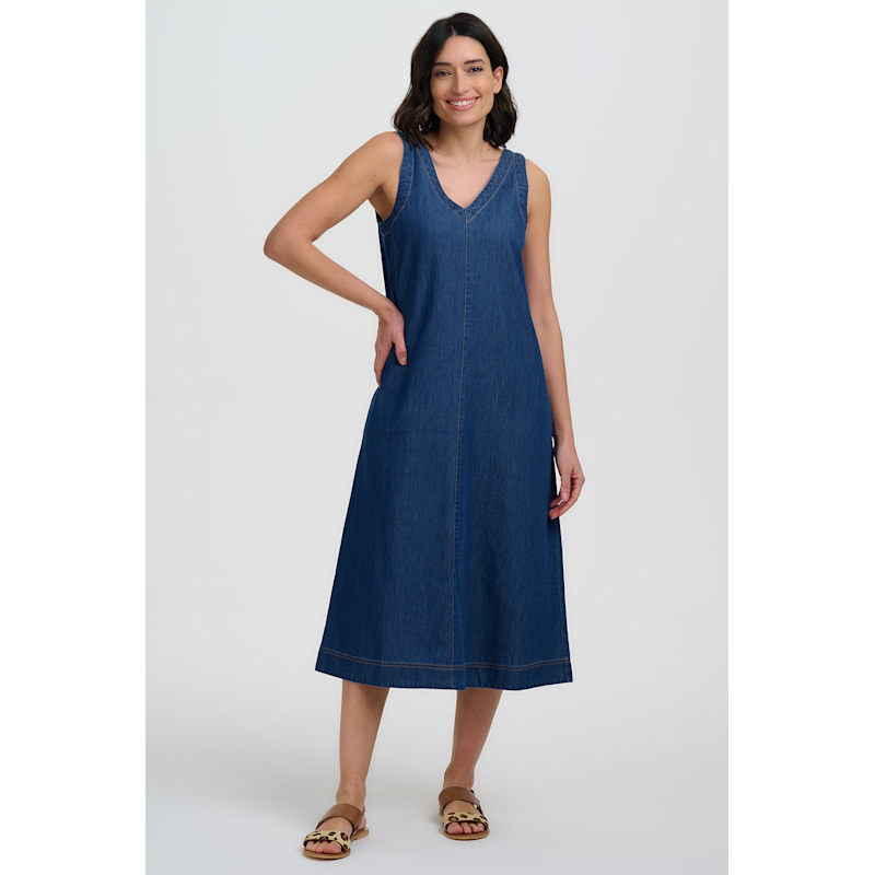 Thumbnail of Cerys Midi Sundress Deep Blue Denim image