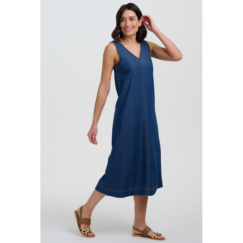 Thumbnail of Cerys Midi Sundress Deep Blue Denim image