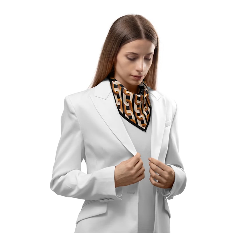 Thumbnail of Chain Motif Bandana Silk Scarf - Black image