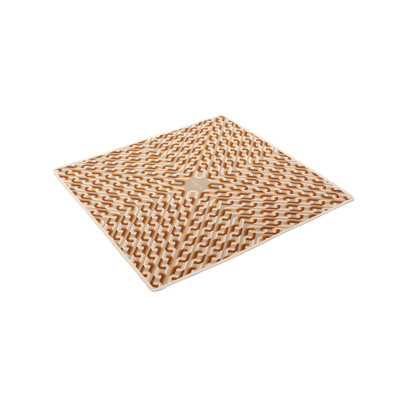 Thumbnail of Chain Motif Silk Square Scarf - Beige image