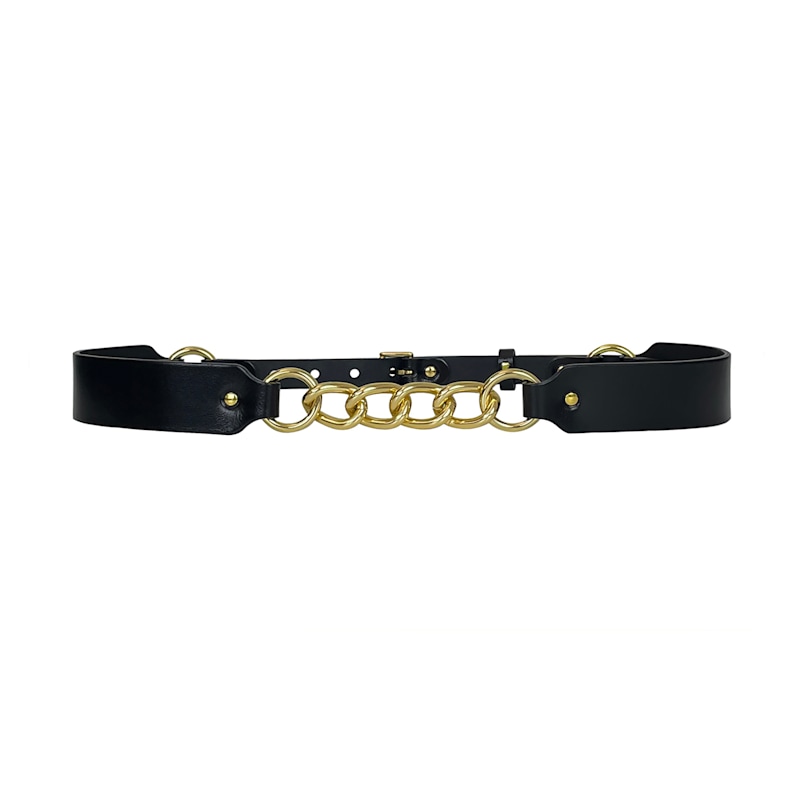 Thumbnail of Chained Slim Leather Belt image