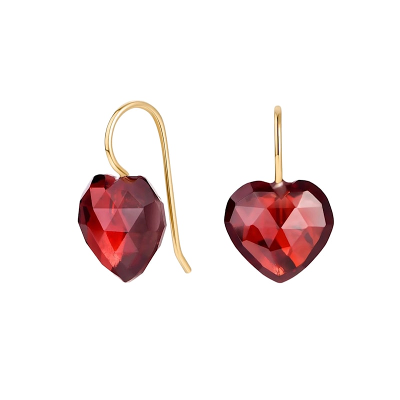 Thumbnail of Charlotte Garnet Heart Earrings image