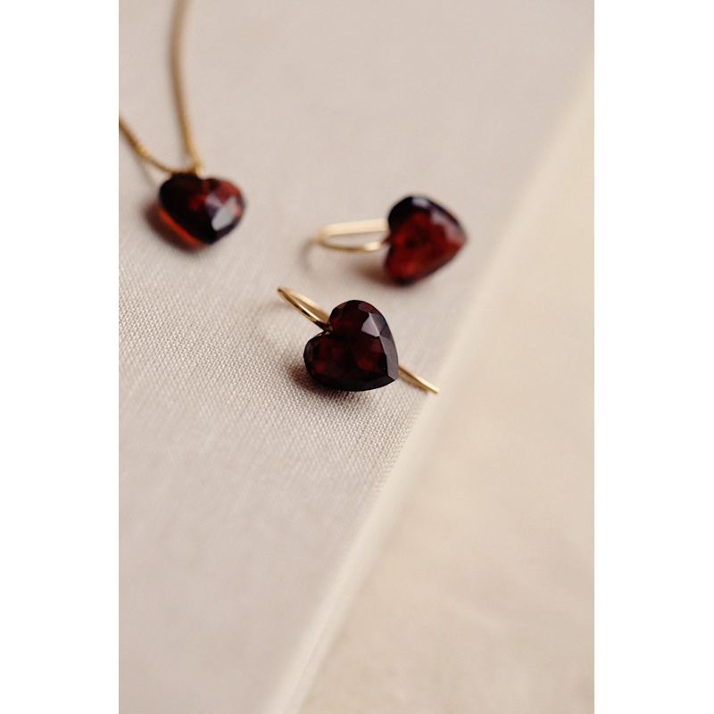 Thumbnail of Charlotte Garnet Heart Earrings image