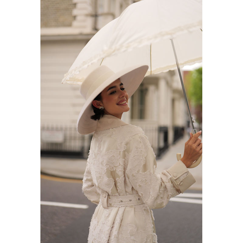 Thumbnail of Charmed Satin Jacquard Trench Coat image