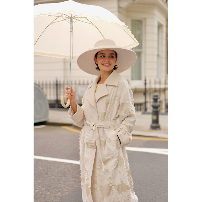 Thumbnail of Charmed Satin Jacquard Trench Coat image