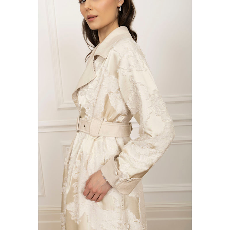 Thumbnail of Charmed Satin Jacquard Trench Coat image