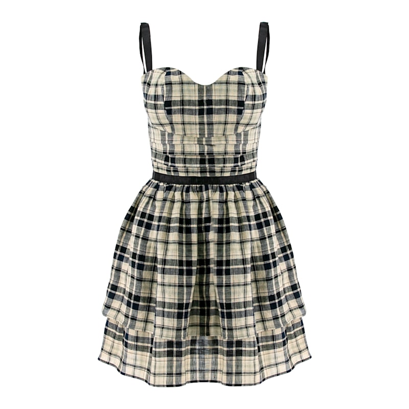 chinese dress ladies Plaid Linen Shirt Dress – Vintage Summer Midi
