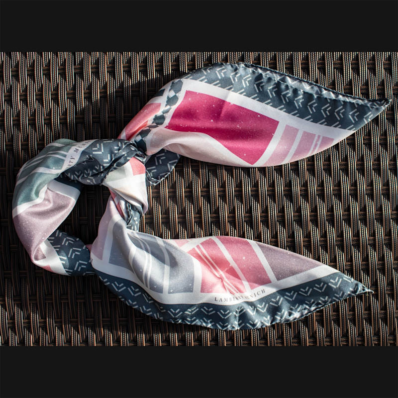 Thumbnail of Soft Grid Cherry - Midi Silk Scarf image