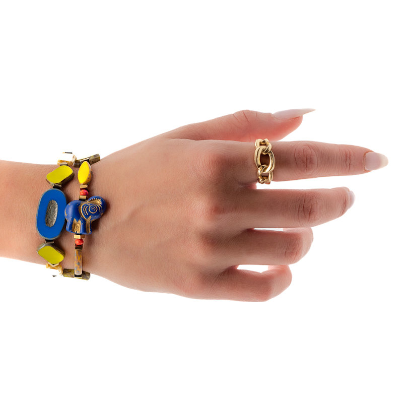 Thumbnail of African Beads & Lucky Elephant Colorful Bracelet Set - Multicolor image