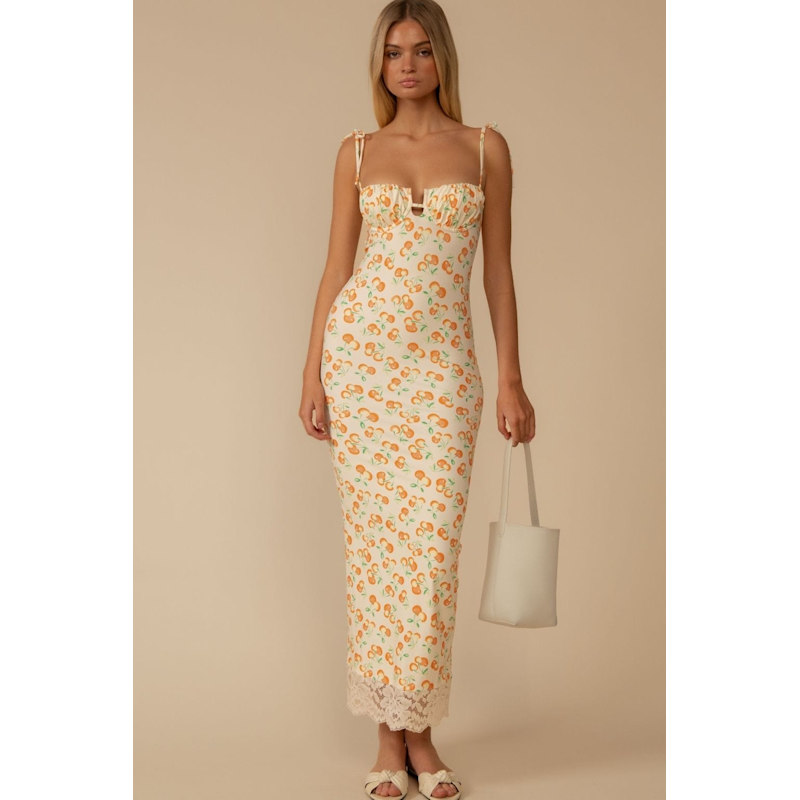 Cherry Sherbet Petal Long Slip Dress | Montce Swim | Wolf & Badger