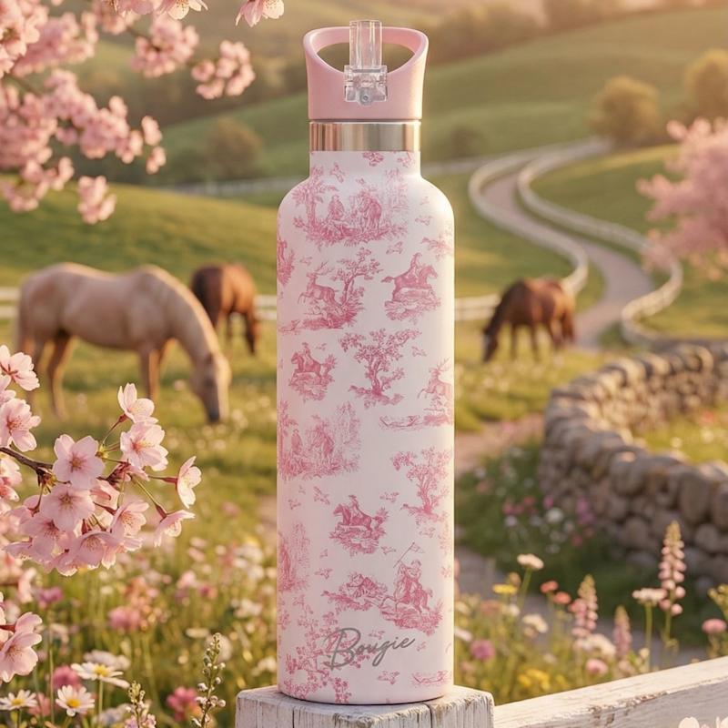 Thumbnail of Chevalier Bottle | Pink Horse & Stag Toile Insulated Water Bottle image