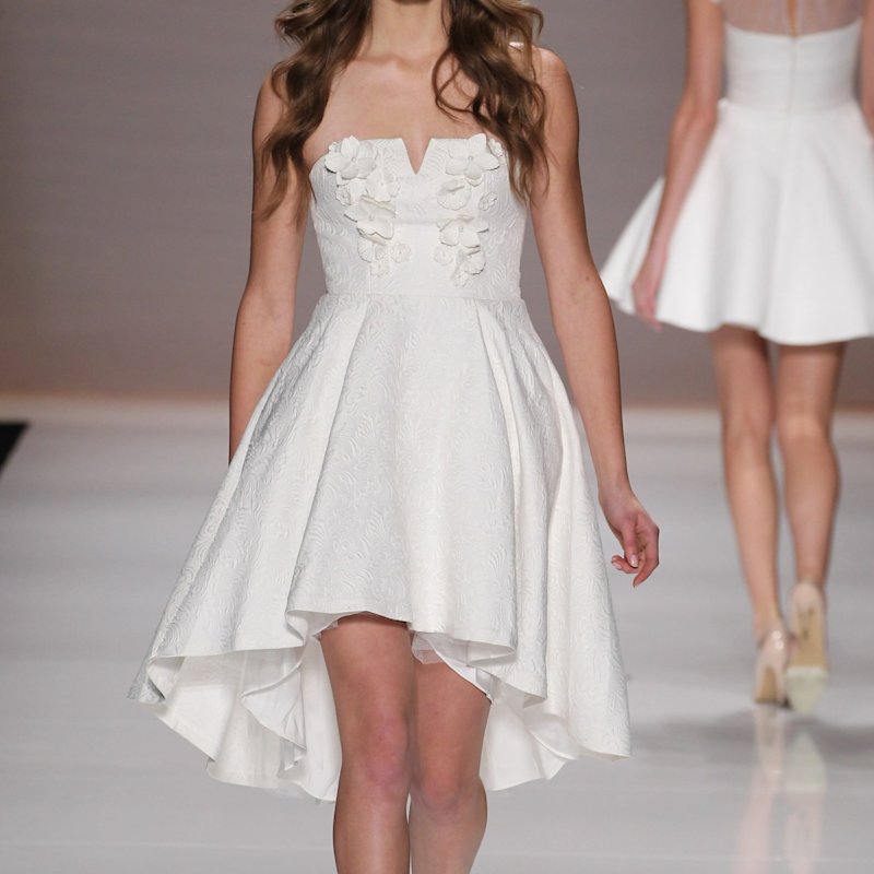Thumbnail of Lula Blanc 3D Floral Hand Embellished High-Low Dress image