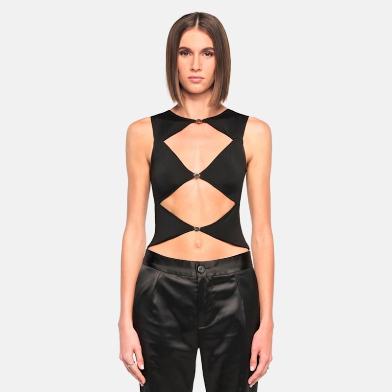 Thumbnail of Chiara Black Cut Out Sleeveless Top image