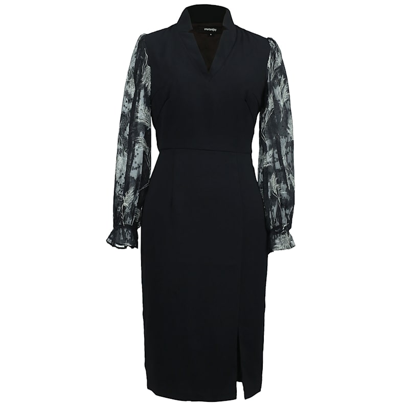 sachin and babi light blue dress Midi dress in chiffon fabric with bow at the neck