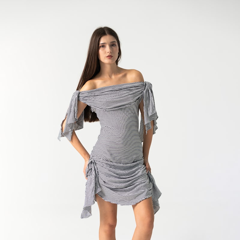Thumbnail of Chloe Dress In Striped Fabric image
