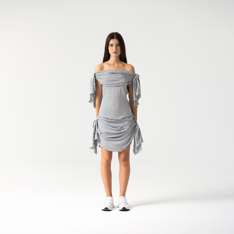 Thumbnail of Chloe Dress In Striped Fabric image