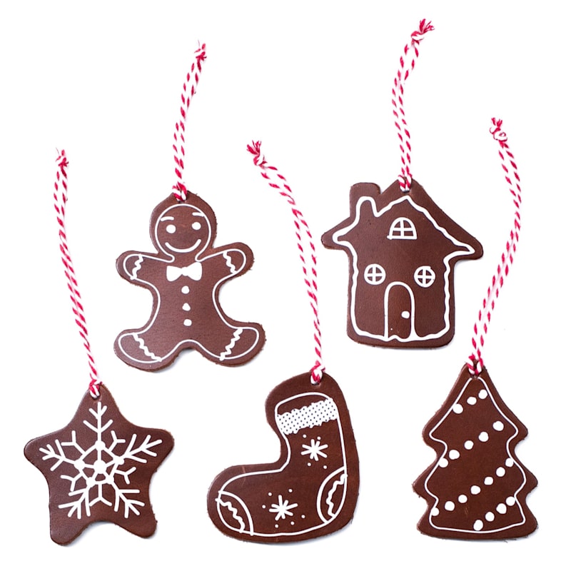 Thumbnail of Christmas Tree Leather Ornaments image