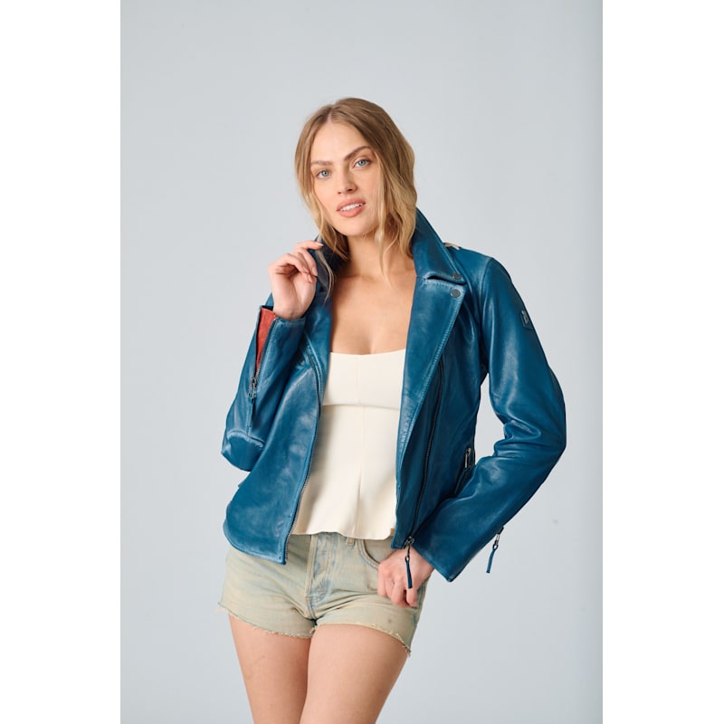 Thumbnail of Star Lambskin Leather Jacket Christy Americana Blue image