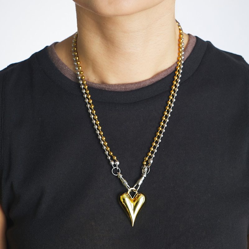Thumbnail of Chrome Devotion – Limited Edition Heart & Chain Necklace image