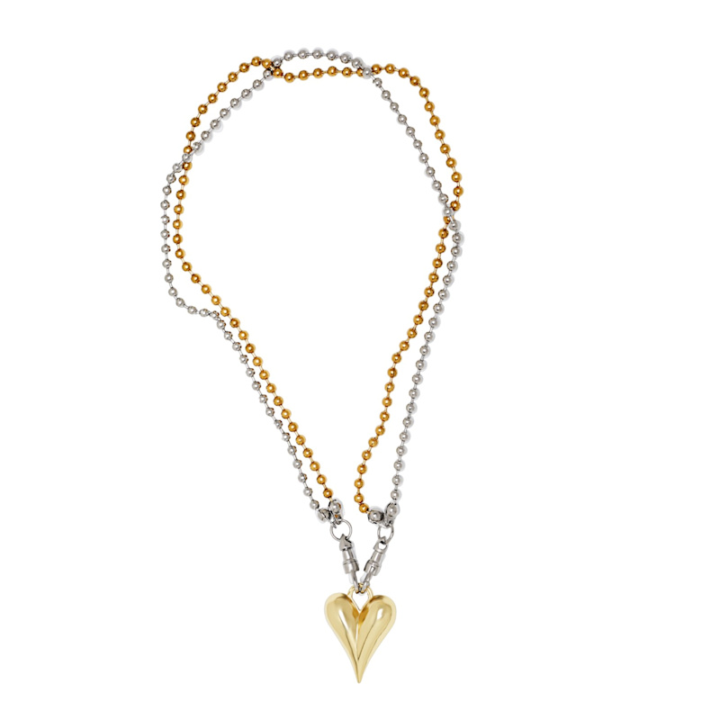 Thumbnail of Chrome Devotion – Limited Edition Heart & Chain Necklace image