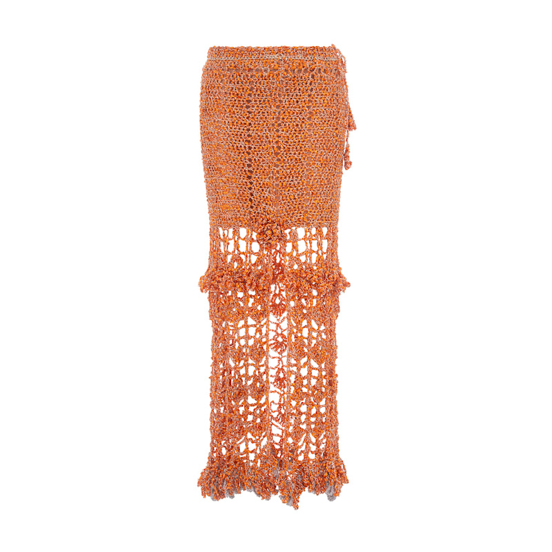 Thumbnail of Chrysanthemum Orange Handmade Crochet Skirt image