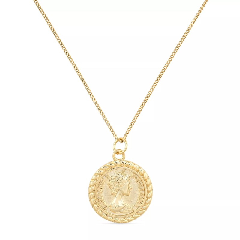 Thumbnail of Chunky Gold Lucky Coin Medallion Necklace image