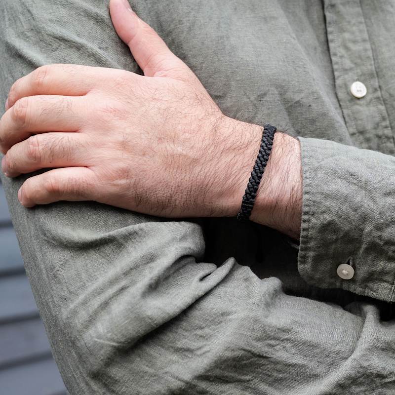 Hylander Men's Chunky Steel Rope Bracelet - Black | Harbour UK | Wolf ...