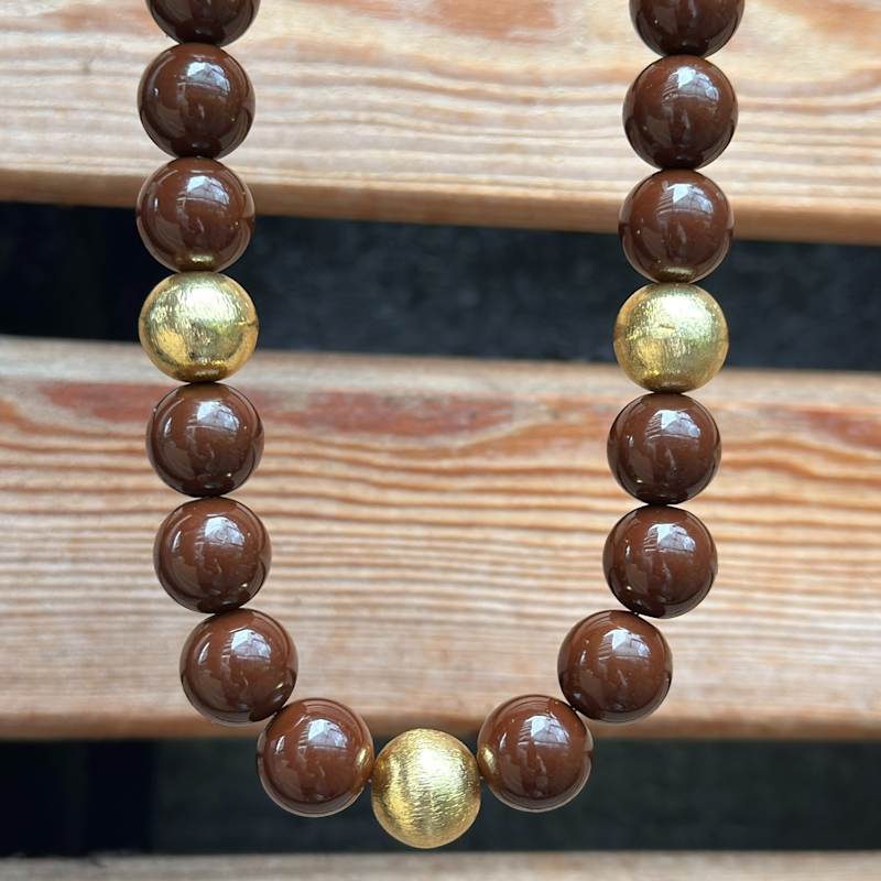 Thumbnail of Chunky Brown Bead Necklace image